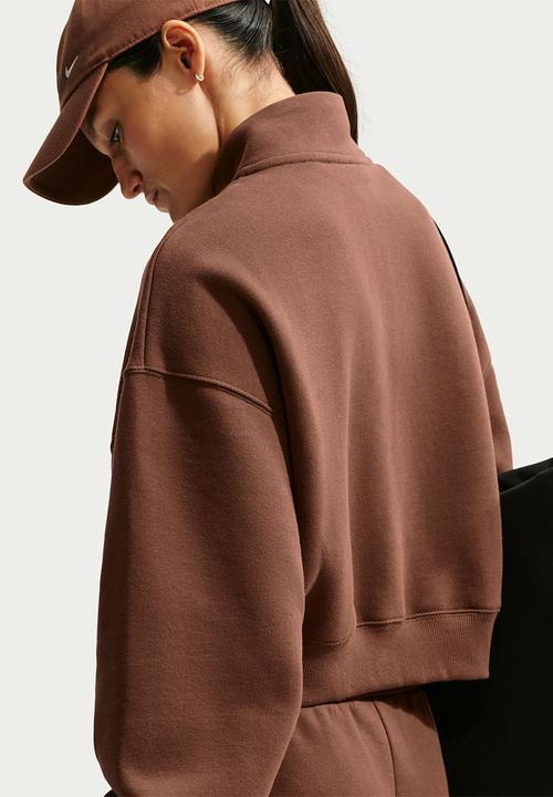Nike - W Nk Stdo Flc Mw Os Crop Qz - Cacao Wow/Sail