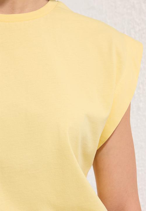 Trendyol - Basic Cotton Crew Neck T-Shirt - Light Yellow
