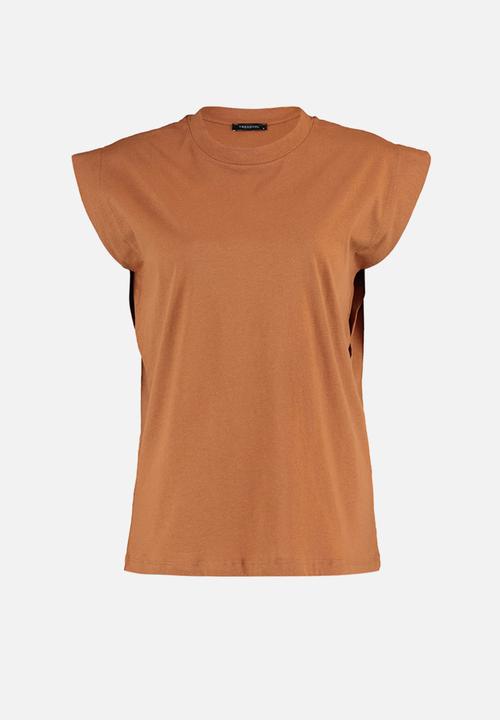 Trendyol - Basic Cotton Crew Neck T-Shirt - Cinnamon