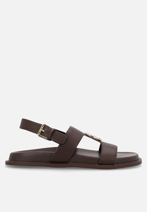 POLO - Wmn choc moulded trim sandal - chocolate