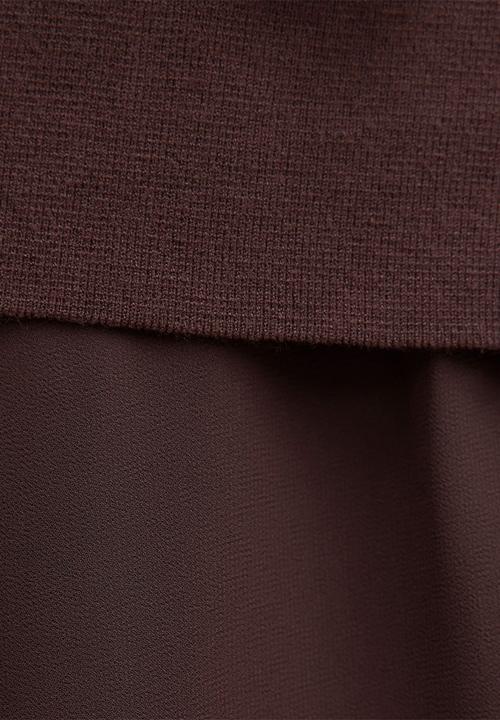 Forever New - Belle woven mix mini dress in chocolate