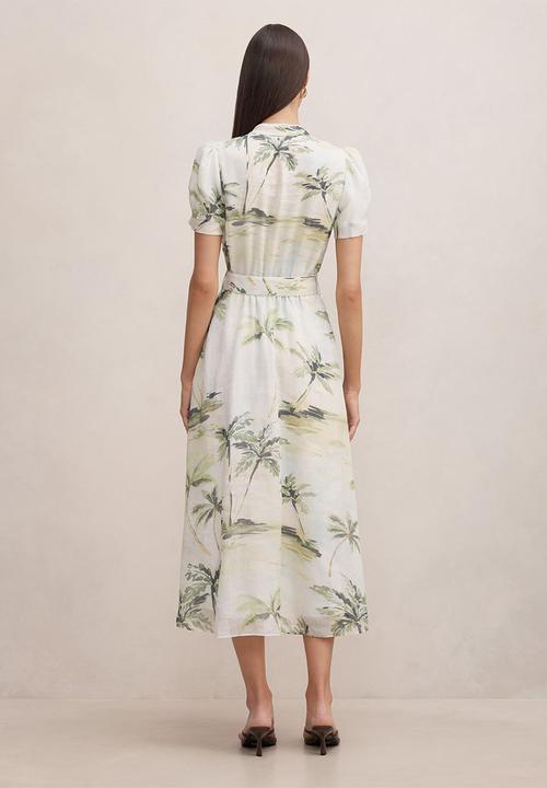 Forever New - Bree printed shirt midi dress in aegean tropic