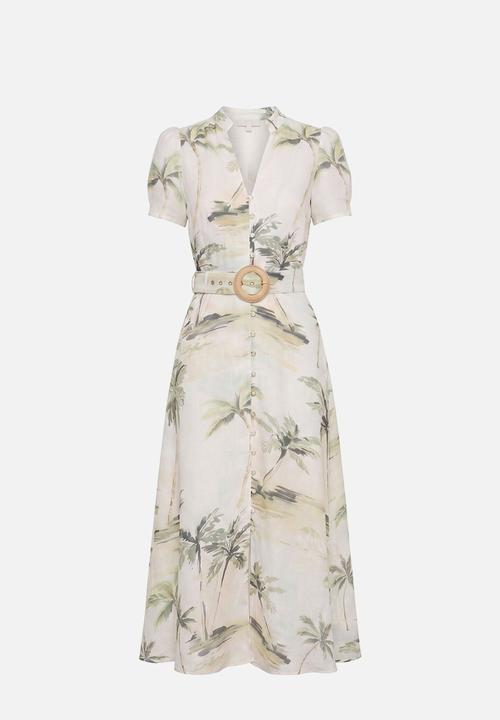 Forever New - Bree printed shirt midi dress in aegean tropic