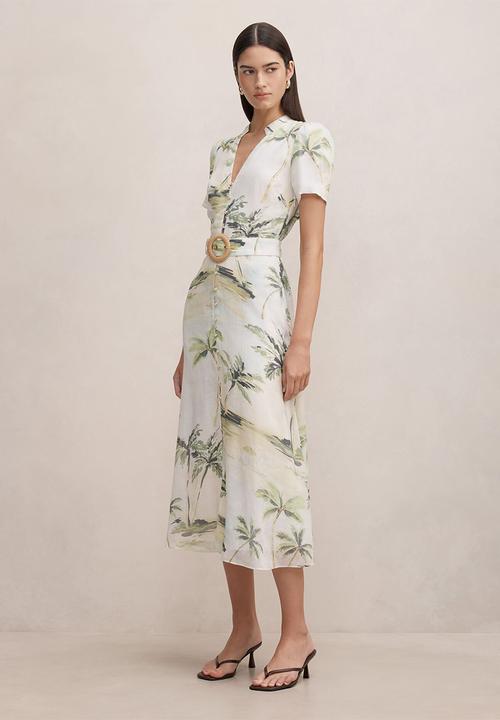 Forever New - Bree printed shirt midi dress in aegean tropic