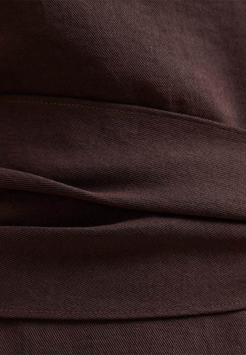 Forever New - Peony tie front mini dress in dark chocolate