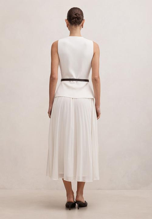 Forever New - Carrie woven mix knit dress in cream