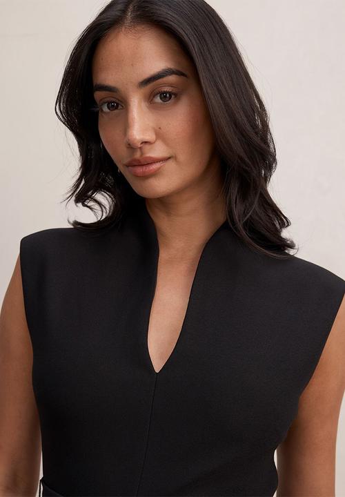 Forever New - Rory structured tie mini dress in black