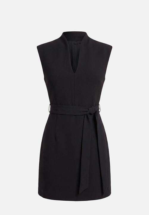 Forever New - Rory structured tie mini dress in black