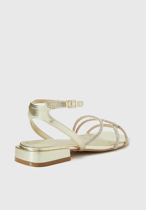 Forever New - Dominique 2 diamante strap flat pm sandal - gold