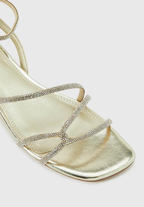 Forever New - Dominique 2 diamante strap flat pm sandal - gold