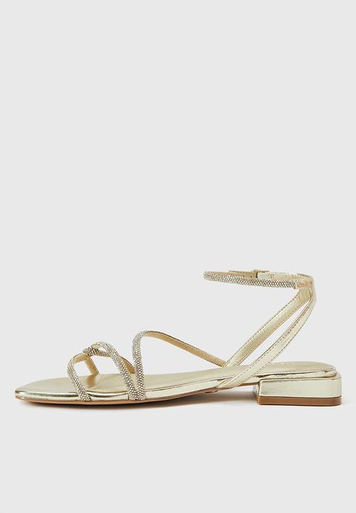 Forever New - Dominique 2 diamante strap flat pm sandal - gold