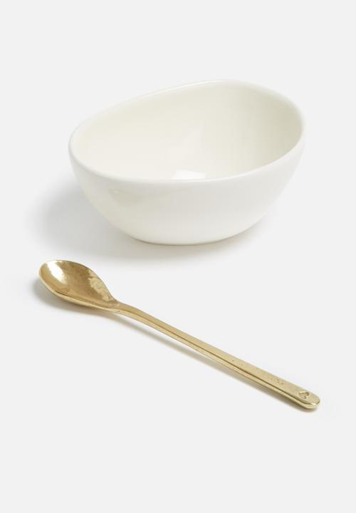 Love Milo - White bowl & gold spoon