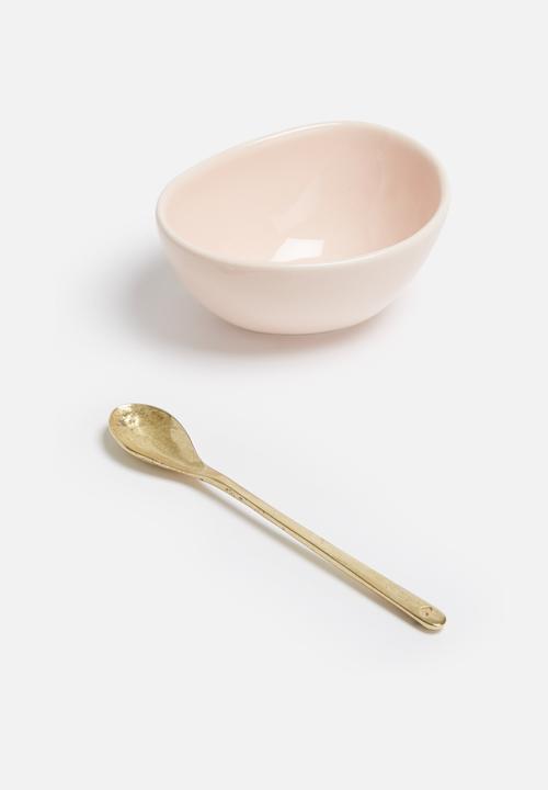 Love Milo - Pink bowl & gold spoon