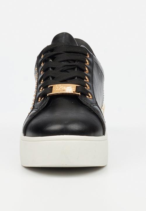 Miss Black - Cyrus 1 embellished lace up sneaker - black