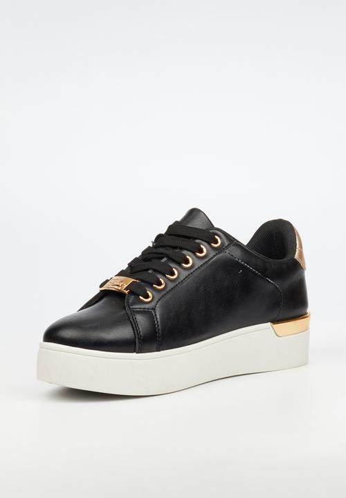 Miss Black - Cyrus 1 embellished lace up sneaker - black