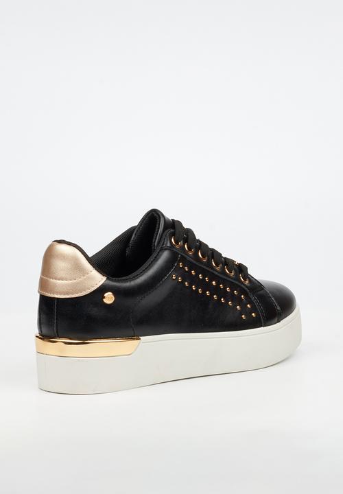 Miss Black - Cyrus 1 embellished lace up sneaker - black