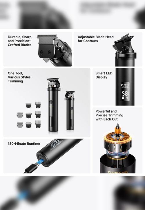 DREAME - T3 Professional Grooming Trimmer - 7 000 RPM, 180min Battery Runtime - Black