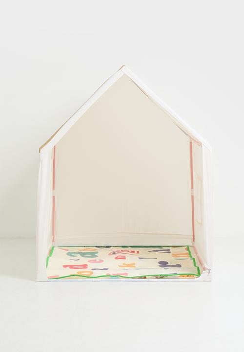 Pop Candy - Indoor play tent - neutral/maroon stripes
