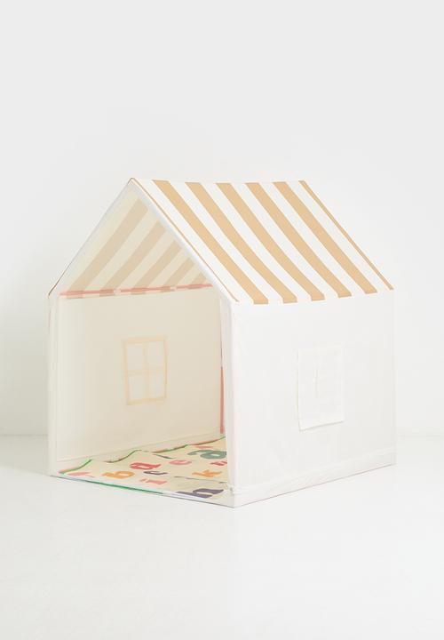 Pop Candy - Indoor play tent - neutral/maroon stripes