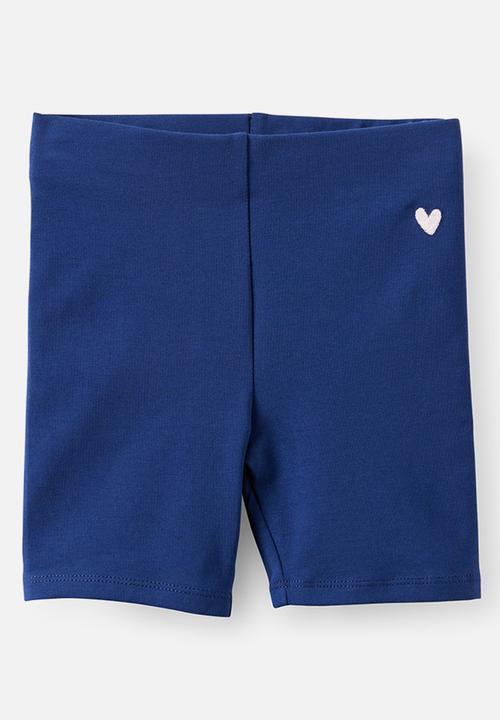 Cotton On - 2 Pack Essential Bike Short -Denim Navy/Pink Heart & Denim Navy/Stripe