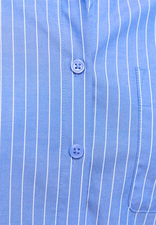 New Look - K Larry Stripe Oversized Shirt - Blue