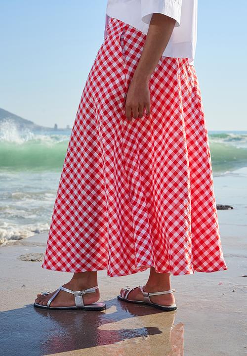 Me&B - Red Gingham Bias Skirt - Redgingham