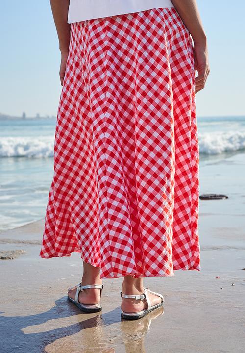 Me&B - Red Gingham Bias Skirt - Redgingham