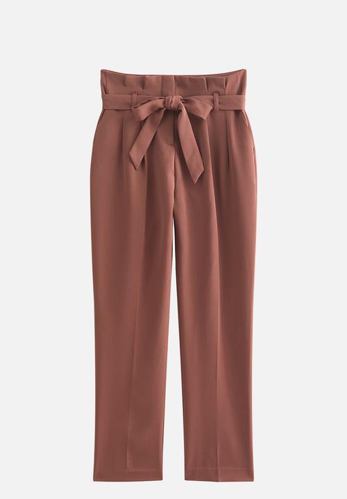 New Look - Pippa Paperbag Trousers - Shaved Chocolate