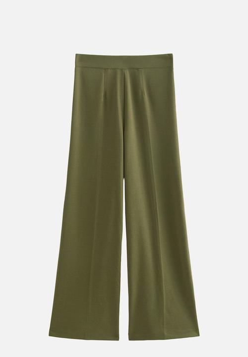 New Look - John Jersey Wide Leg Trs - Dark Khaki