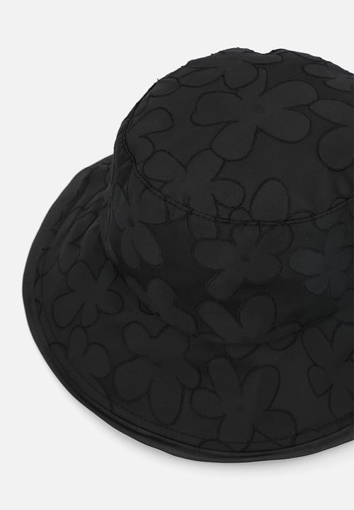 Tessa Design - Noa Tonal Floral Print Bucket Hat-Black
