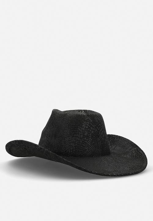 Tessa Design - Nico Snake Embossed Cowboy Hat-Black