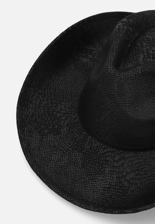 Tessa Design - Nico Snake Embossed Cowboy Hat-Black