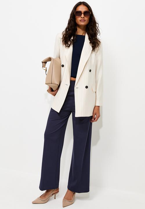 New Look - John Jersey Wide Leg Trousers - Navy