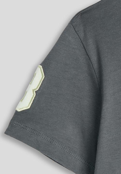 POLO - Boys James V Neck Tee - Gunmetal