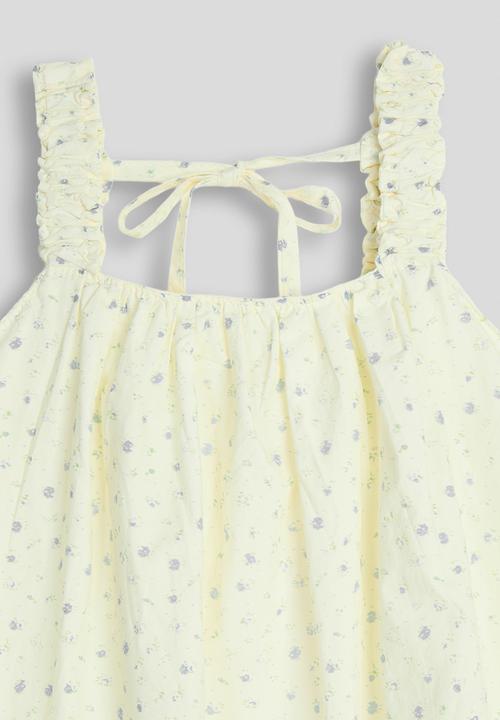Pop Candy - Elasticated shoulder top - cream/floral aop