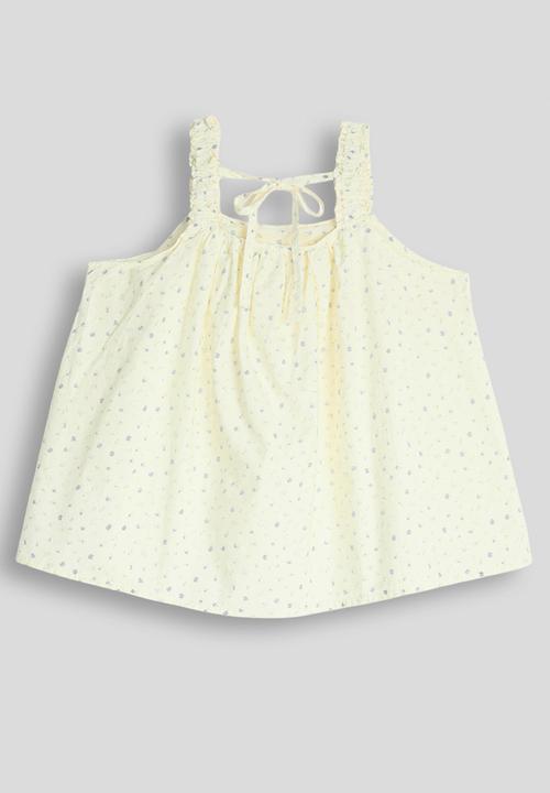Pop Candy - Elasticated shoulder top - cream/floral aop