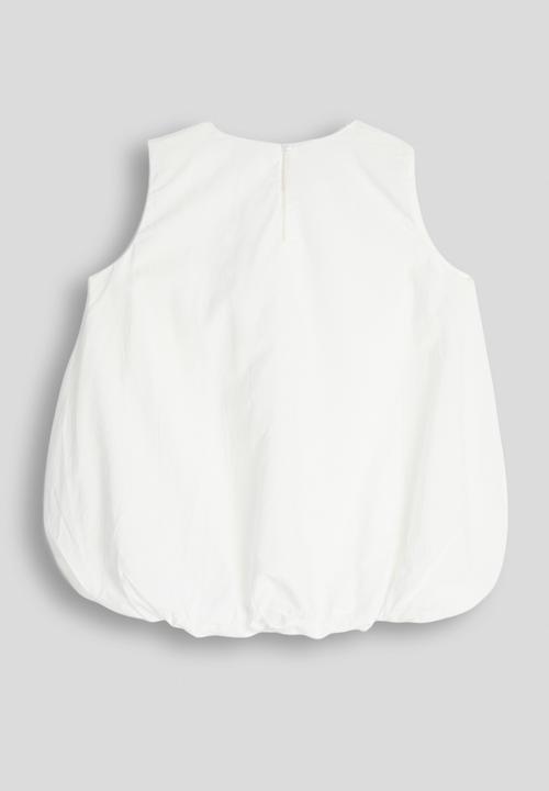 Pop Candy - Bow applique bubble hem blouse - white