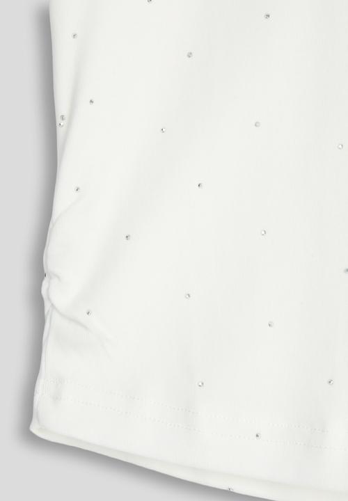 Pop Candy - Glitter slogan crew neck tee - white/smile