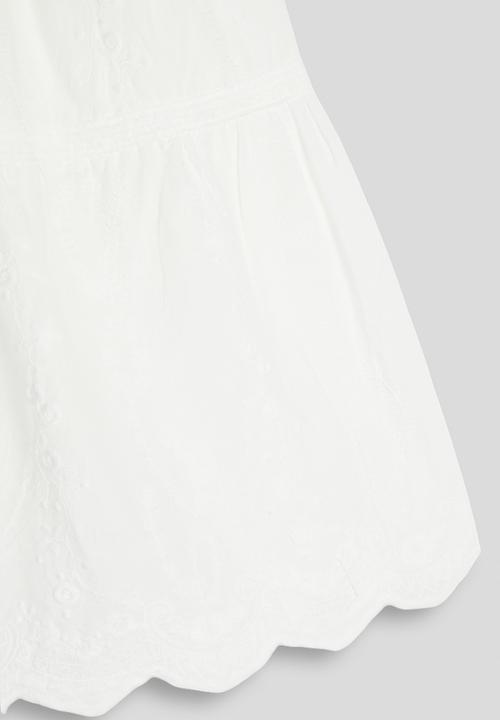 Pop Candy - Broderie gypsy skirt with scalloped hem - white