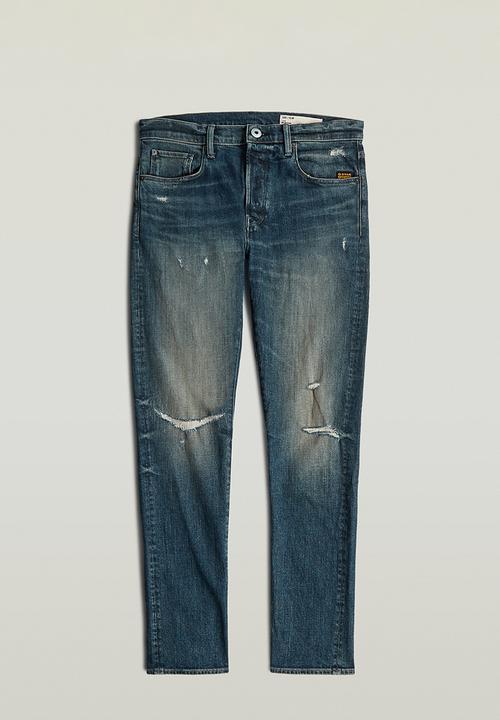 G-STAR - 3301 Slim - Vintage Crossover Destroyed
