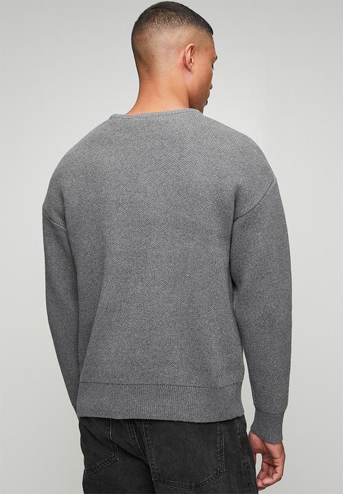 Only & Sons - Gunner Life Rix Long sleeve Jacquard Crew Knit - Grey