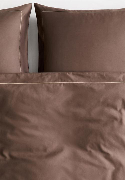 H&M - Cotton sateen double/king duvet cover set - dark mole