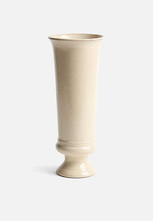 H&M - Large reactive-glaze terracotta vase - light beige