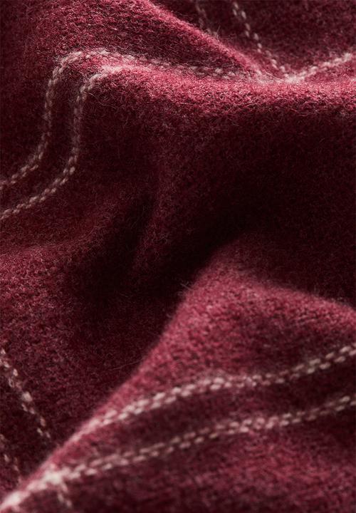 H&M - Viscose-blend cushion cover - dark plum red/checked