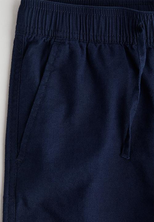 H&M - Linen-blend trousers - navy blue
