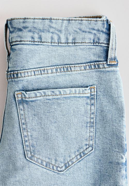 H&M - Baggy fit bootcut leg jeans - light denim blue/floral