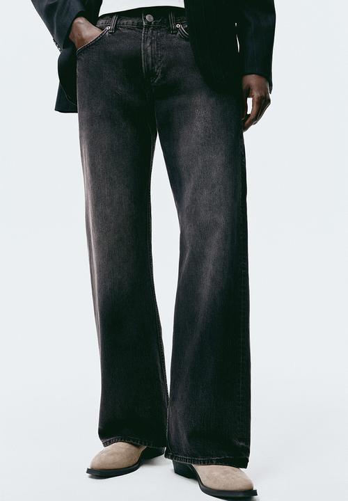 H&M - Relaxed bootcut jeans - washed black