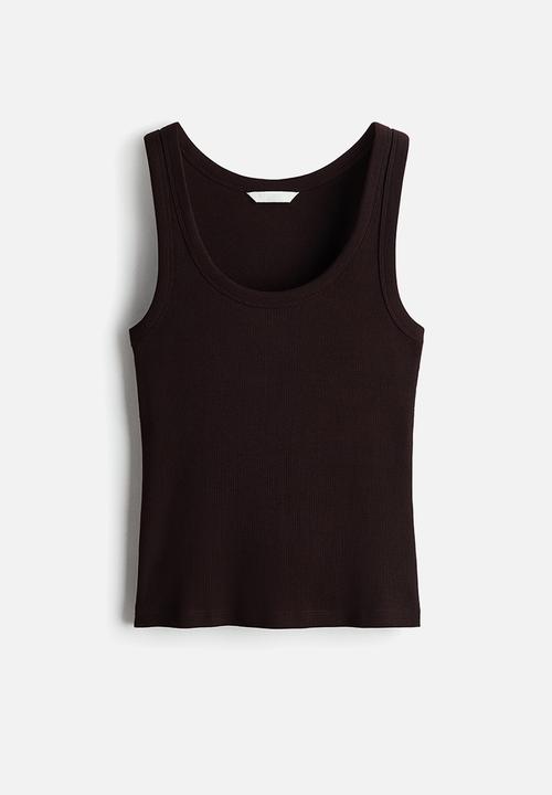H&M - Ribbed vest top - dark brown