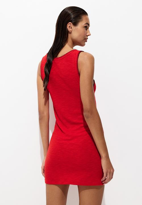 H&M - Rib-knit dress - red
