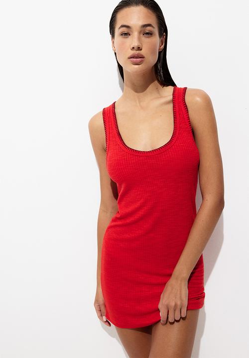 H&M - Rib-knit dress - red